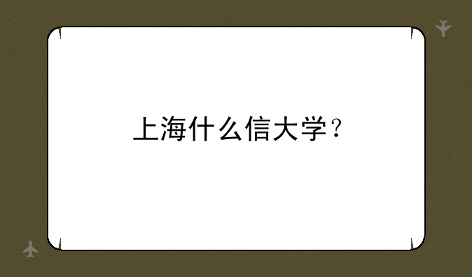 上海什么信大学？