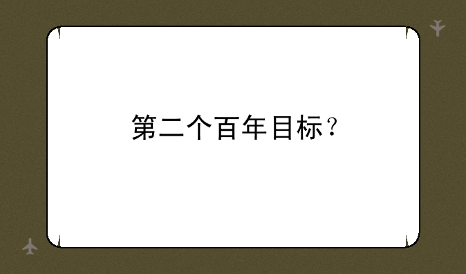 第二个百年目标？