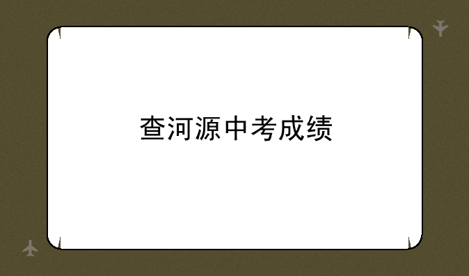 查河源中考成绩
