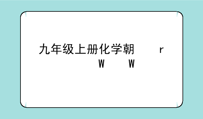 九年级上册化学期末考试试题