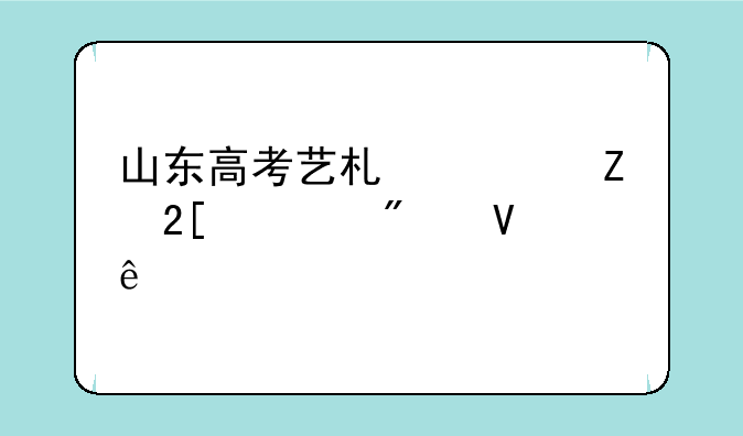 山东高考艺术类文化课分数线