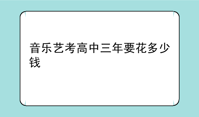 音乐艺考高中三年要花多少钱