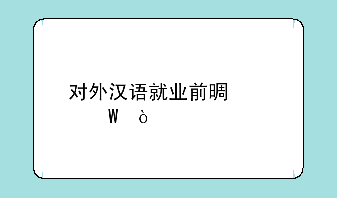 对外汉语就业前景如何？