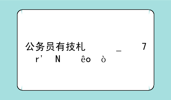 公务员有技术岗位有哪些？
