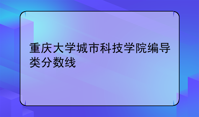 重庆大学城市科技学院编导类分数线