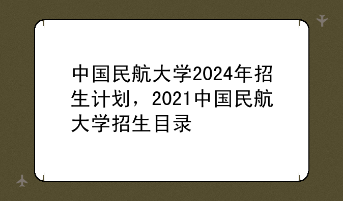 中国民航大学2024年招生计划，2021中国民航大学招生目录