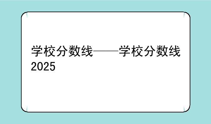 学校分数线——学校分数线2025